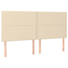 Hoofdborden 4 st 90x5x78/88 cm stof crèmekleurig 180 cm Hoog