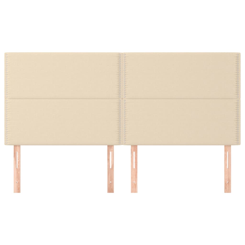 Hoofdborden 4 st 90x5x78/88 cm stof crèmekleurig 180 cm Hoog