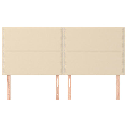 Hoofdborden 4 st 90x5x78/88 cm stof crèmekleurig 180 cm Hoog