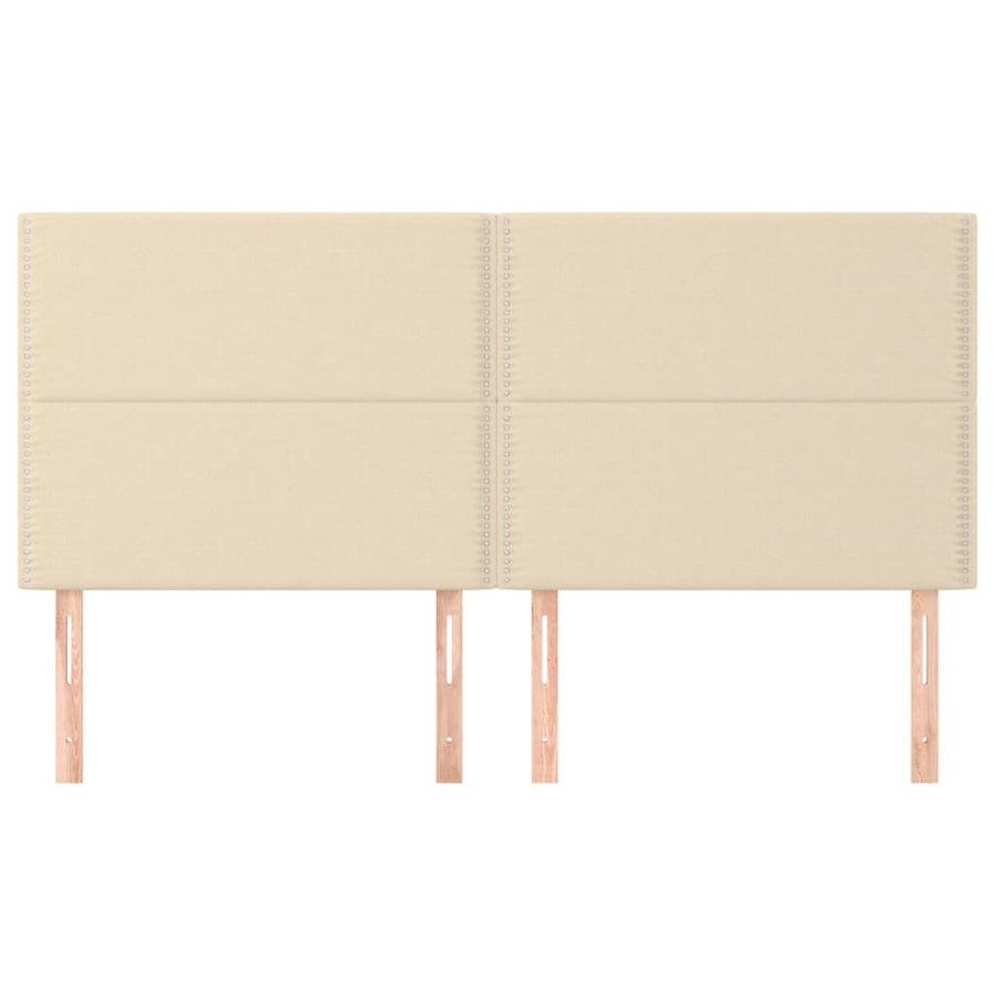 Hoofdborden 4 st 90x5x78/88 cm stof crèmekleurig 180 cm Hoog