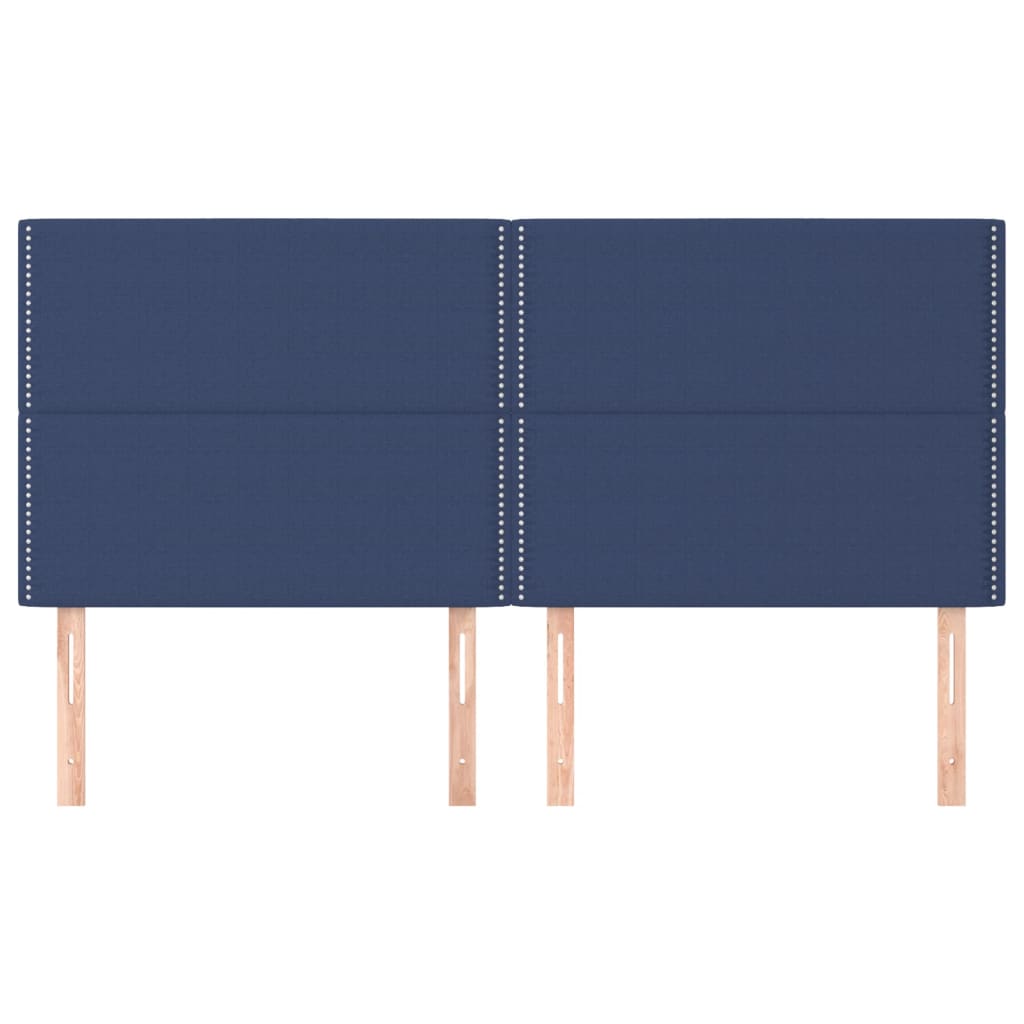 Hoofdborden 4 st 90x5x78/88 cm stof blauw 180 cm Hoog