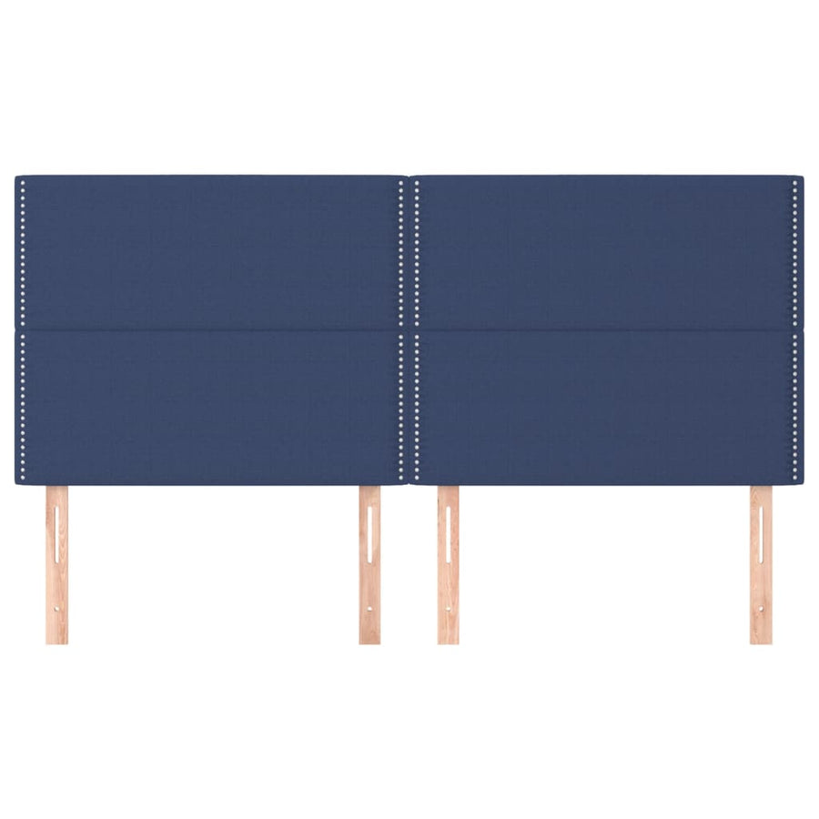 Hoofdborden 4 st 90x5x78/88 cm stof blauw 180 cm Hoog