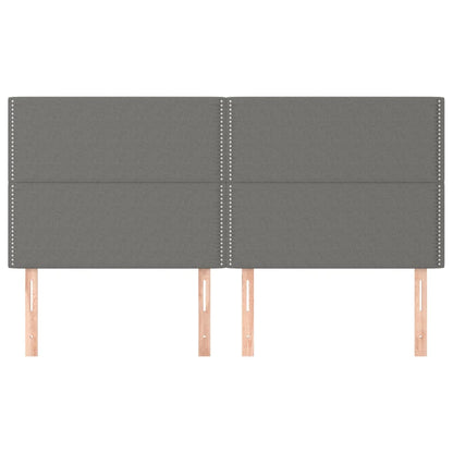 Hoofdborden 4 st 100x5x78/88 cm stof donkergrijs 200 cm Donkergrijs