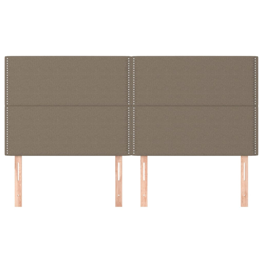 Hoofdborden 4 st 100x5x78/88 cm stof taupe 200 cm Hoog