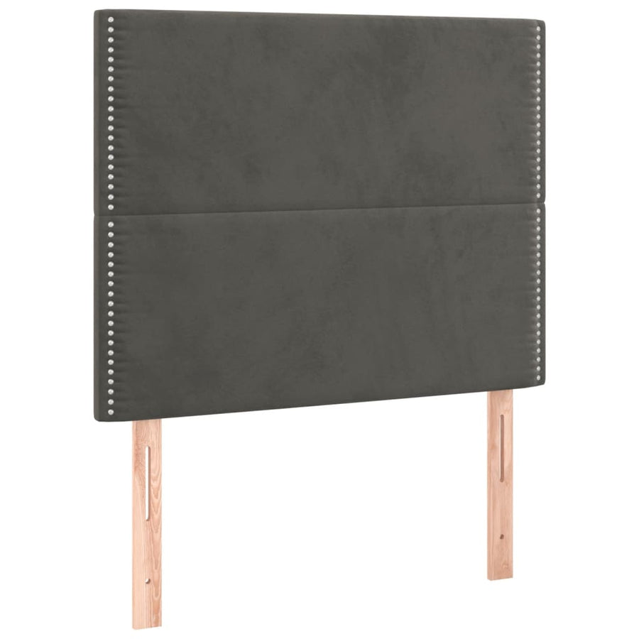 Hoofdborden 2 st 80x5x78/88 cm fluweel donkergrijs 1 80 cm Donkergrijs