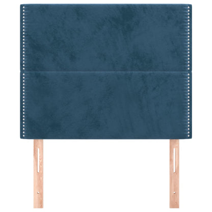 Hoofdborden 2 st 80x5x78/88 cm fluweel donkerblauw 80 cm Hoog