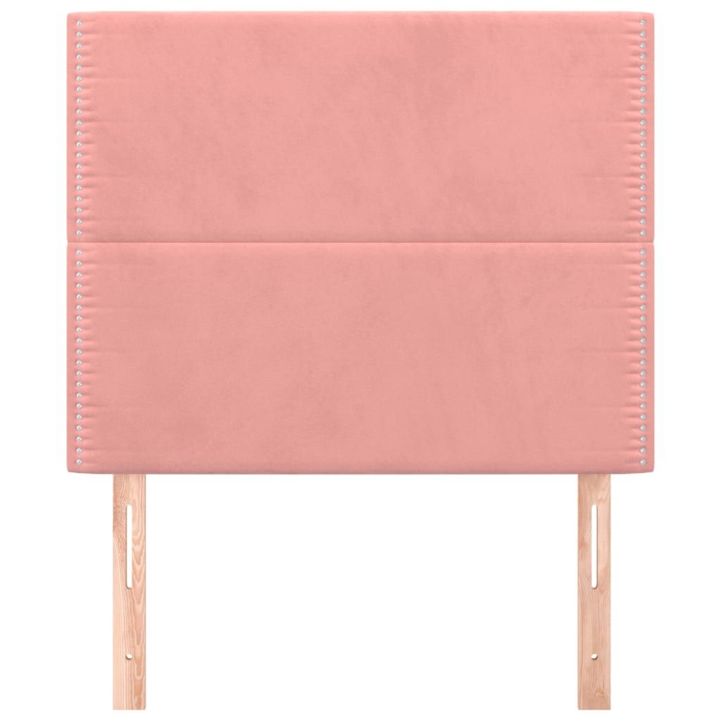 Hoofdborden 2 st 80x5x78/88 cm fluweel roze 80 cm Hoog