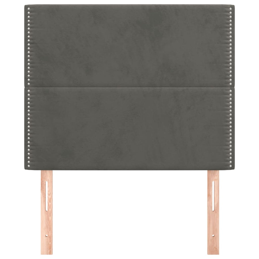 Hoofdborden 2 St 90X5X78/88 Cm Fluweel Donkergrijs