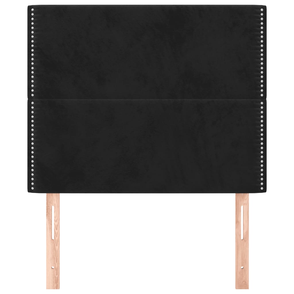 Hoofdborden 2 St 90X5X78/88 Cm Fluweel Zwart