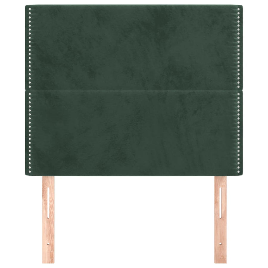 Hoofdborden 2 St 90X5X78/88 Cm Fluweel Donkergroen