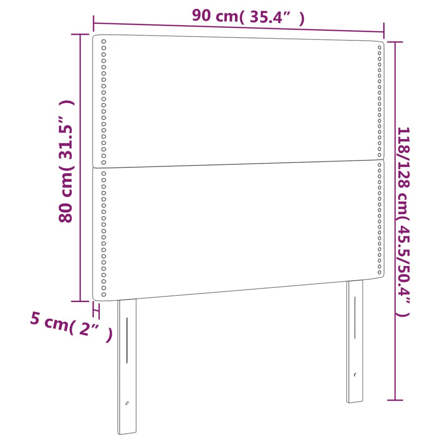 Hoofdborden 2 St 90X5X78/88 Cm Fluweel Donkergroen