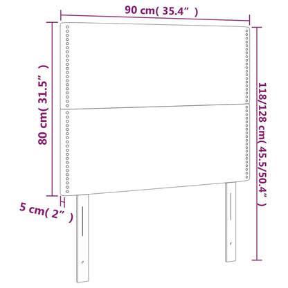 Hoofdborden 2 St 90X5X78/88 Cm Fluweel Donkerblauw
