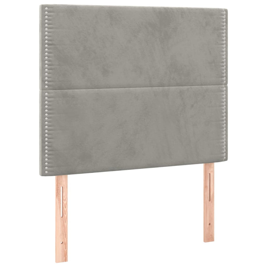 Hoofdborden 2 St 100 X 5 X 78/88 Cm Fluweel Lichtgrijs