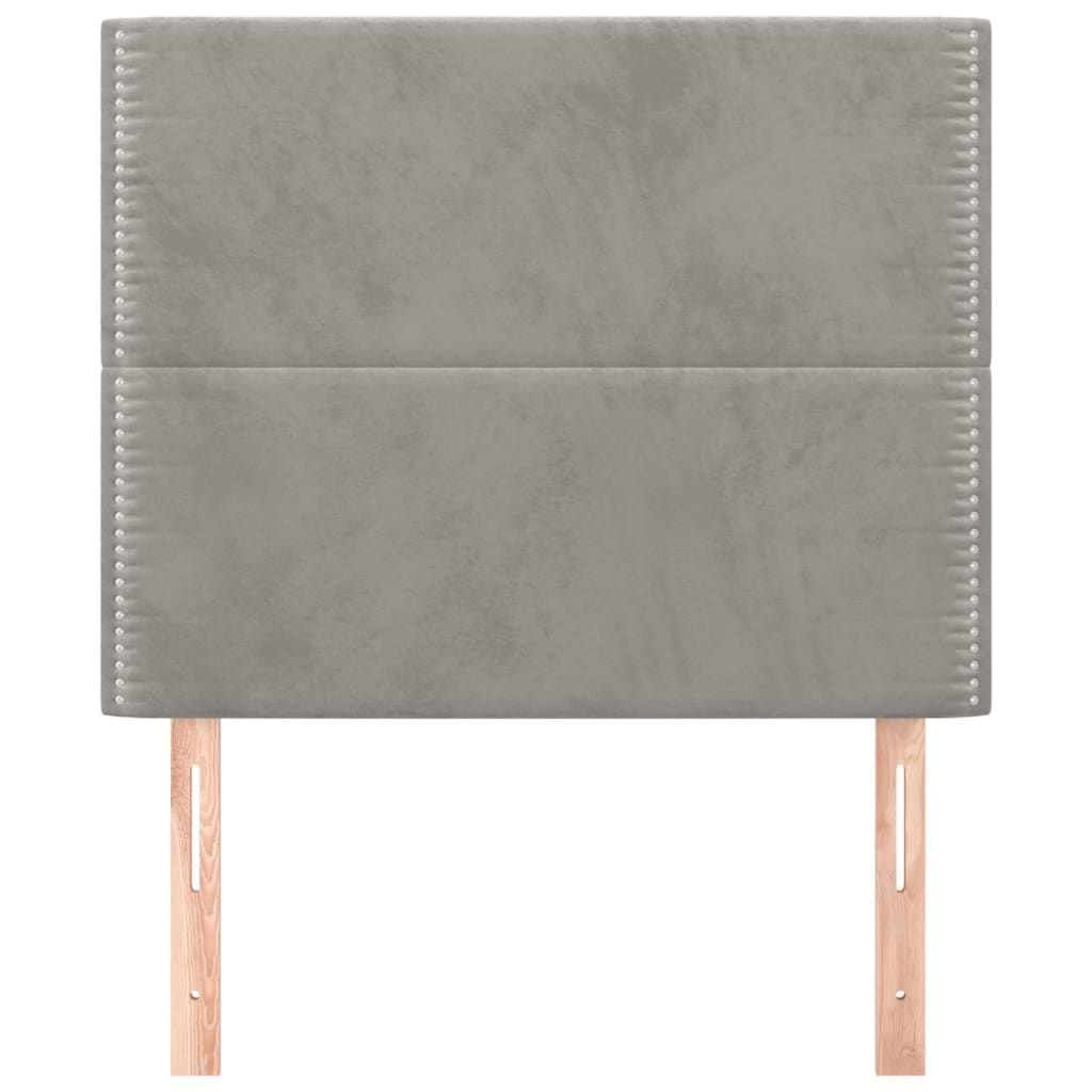 Hoofdborden 2 St 100 X 5 X 78/88 Cm Fluweel Lichtgrijs