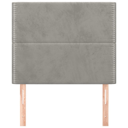 Hoofdborden 2 St 100 X 5 X 78/88 Cm Fluweel Lichtgrijs