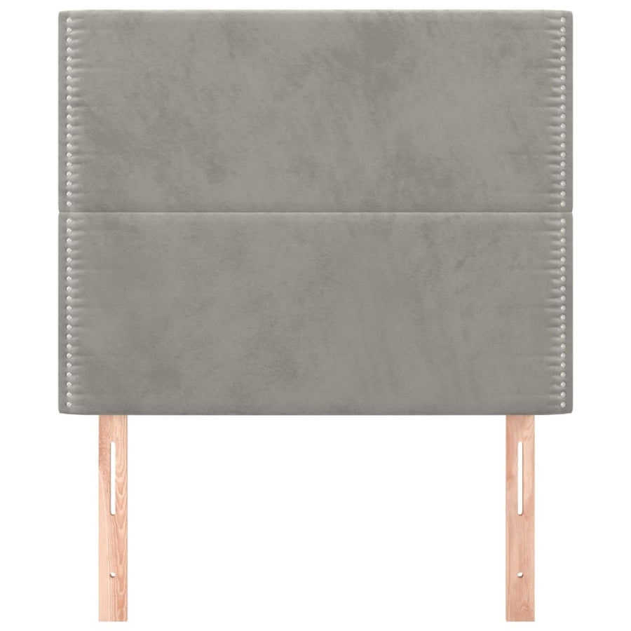 Hoofdborden 2 St 100 X 5 X 78/88 Cm Fluweel Lichtgrijs