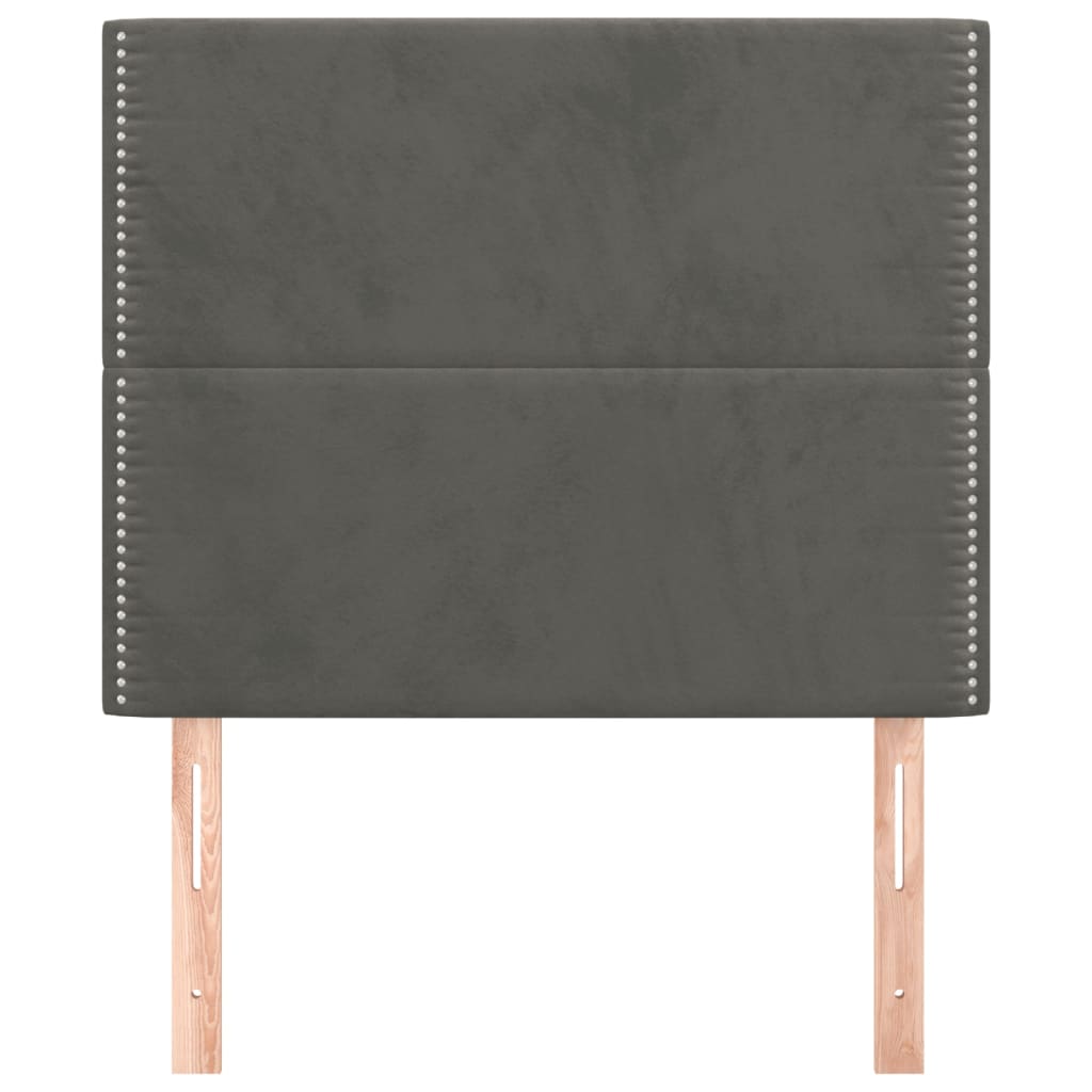 Hoofdborden 2 St 100X5X78/88 Cm Fluweel Donkergrijs