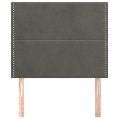Hoofdborden 2 St 100X5X78/88 Cm Fluweel Donkergrijs
