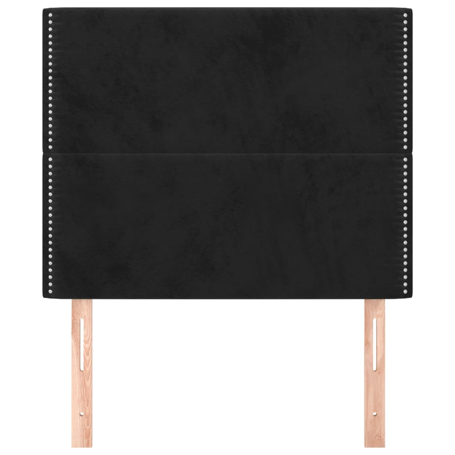 Hoofdborden 2 St 100X5X78/88 Cm Fluweel Zwart