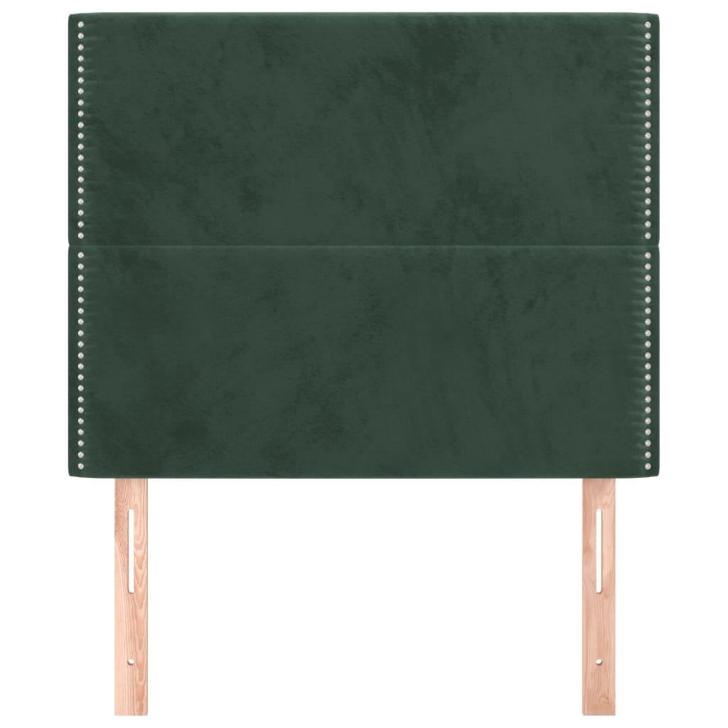 Hoofdborden 2 St 100X5X78/88 Cm Fluweel Donkergroen