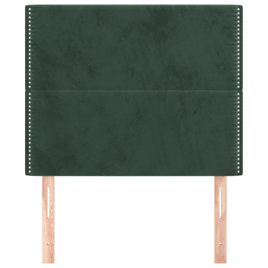 Hoofdborden 2 St 100X5X78/88 Cm Fluweel Donkergroen