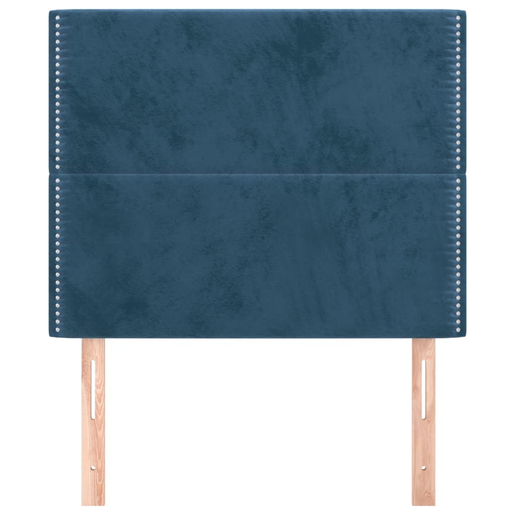 Hoofdborden 2 St 100X5X78/88 Cm Fluweel Donkerblauw