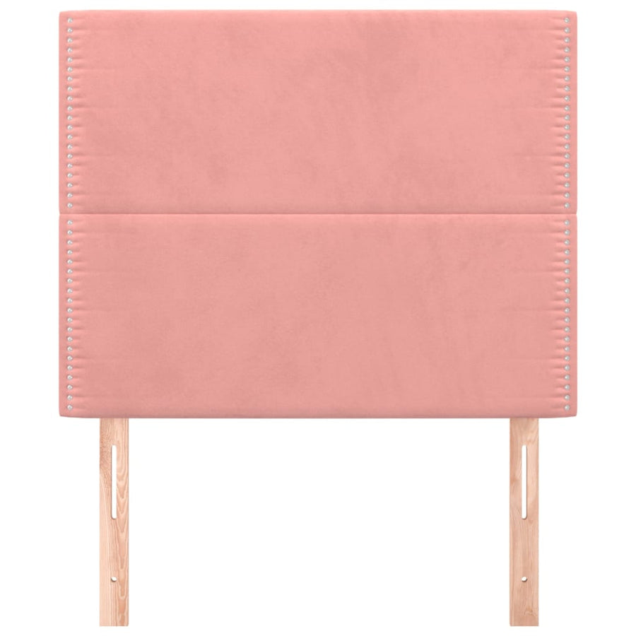 Hoofdborden 2 st 100x5x78/88 cm fluweel roze 100 cm Hoog