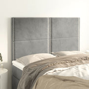 Hoofdbord 144x5x118/128 cm lichtgrijs fluweel