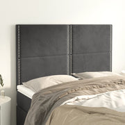 Hoofdbord 144x5x118/128 cm donkergrijs fluweel