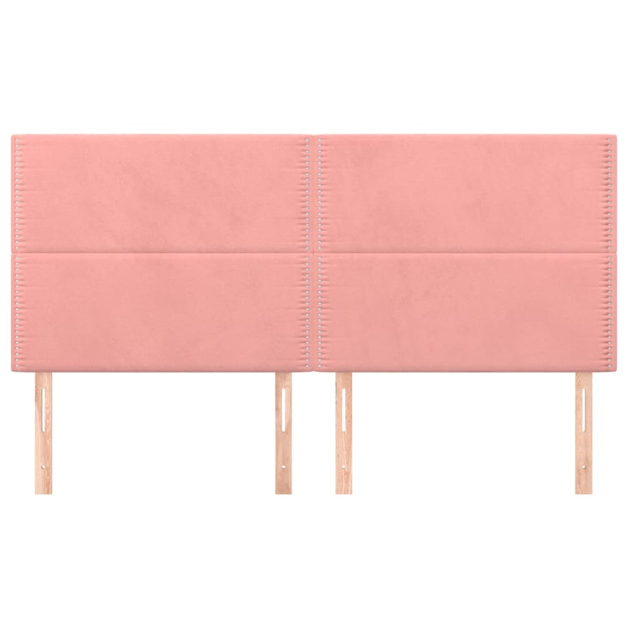 Hoofdborden 4 st 80x5x78/88 cm fluweel roze 160 cm Hoog