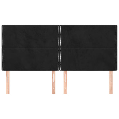 Hoofdborden 4 St 90X5X78/88 Cm Fluweel Zwart