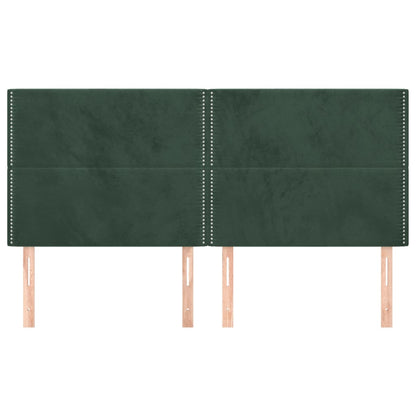 Hoofdborden 4 St 90X5X78/88 Cm Fluweel Donkergroen
