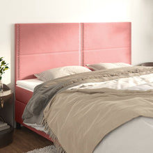 Hoofdborden 4 st 100x5x78/88 cm fluweel roze 200 cm Roze