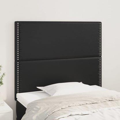 Hoofdborden 2 st 100x5x78/88 cm kunstleer zwart 100 cm Zwart