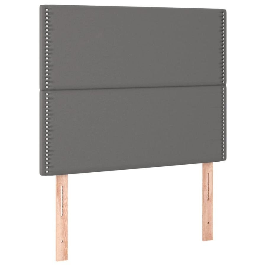 Hoofdborden 2 st 100x5x78/88 cm kunstleer grijs 100 cm Grijs