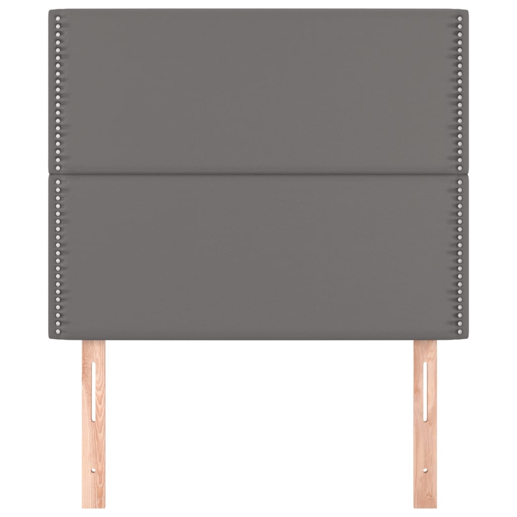 Hoofdborden 2 st 100x5x78/88 cm kunstleer grijs 100 cm Grijs