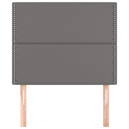 Hoofdborden 2 st 100x5x78/88 cm kunstleer grijs 100 cm Grijs
