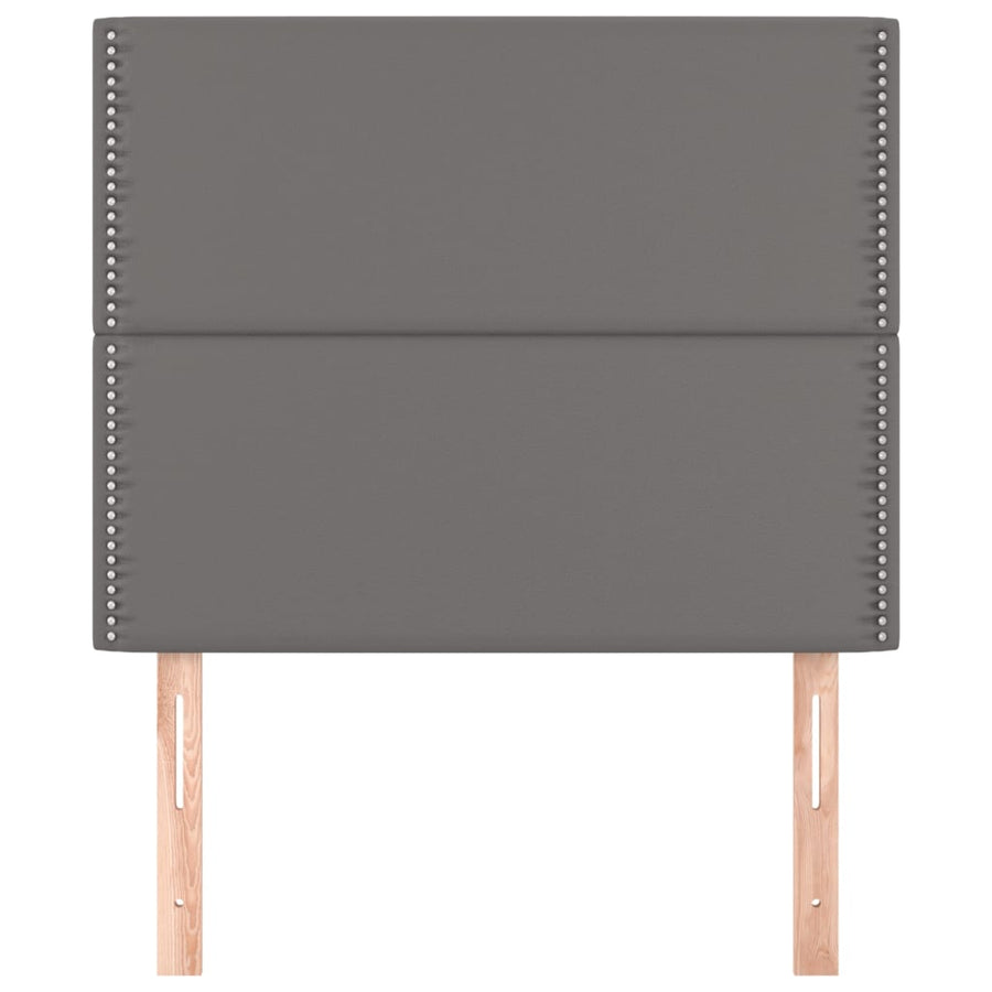 Hoofdborden 2 st 100x5x78/88 cm kunstleer grijs 100 cm Grijs