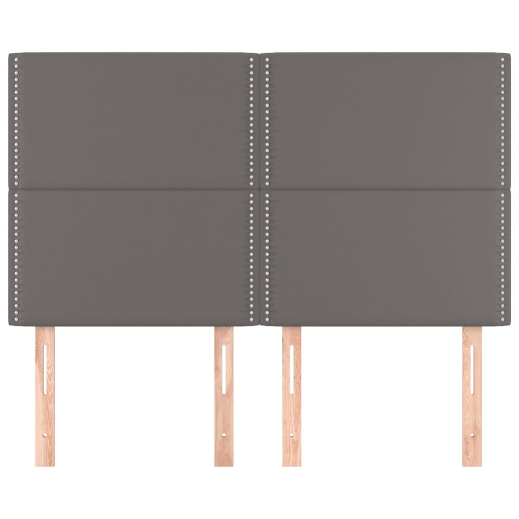 Hoofdborden 4 St 72X5X78/88 Cm Kunstleer Grijs 144 cm Hoog