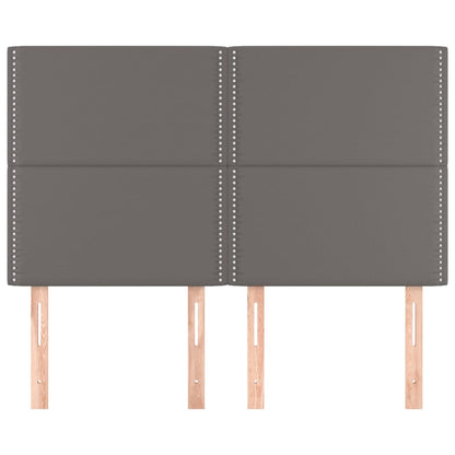 Hoofdborden 4 St 72X5X78/88 Cm Kunstleer Grijs 144 cm Hoog
