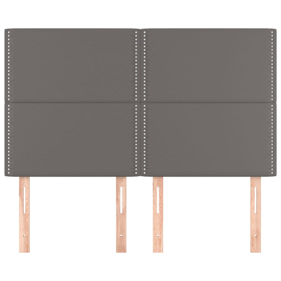 Hoofdborden 4 St 72X5X78/88 Cm Kunstleer Grijs 144 cm Hoog