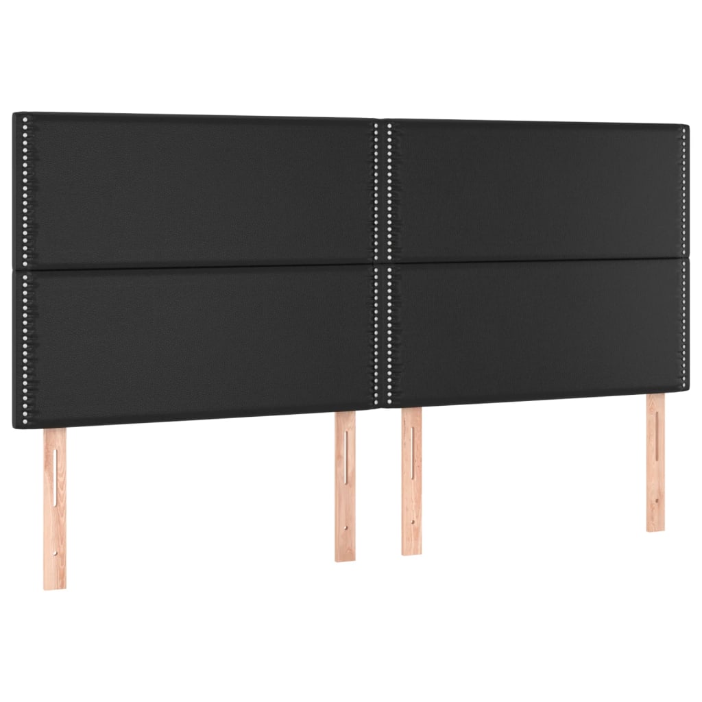 Hoofdborden 4 St 00X5X78/88 Cm Kunstleer Zwart 200 cm Hoog