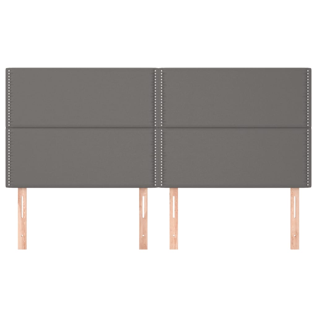 Hoofdborden 4 St 00X5X78/88 Cm Kunstleer Grijs 200 cm Hoog