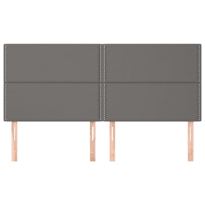 Hoofdborden 4 St 00X5X78/88 Cm Kunstleer Grijs 200 cm Hoog
