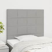 Hoofdbord 80x5x118/128 cm stof lichtgrijs