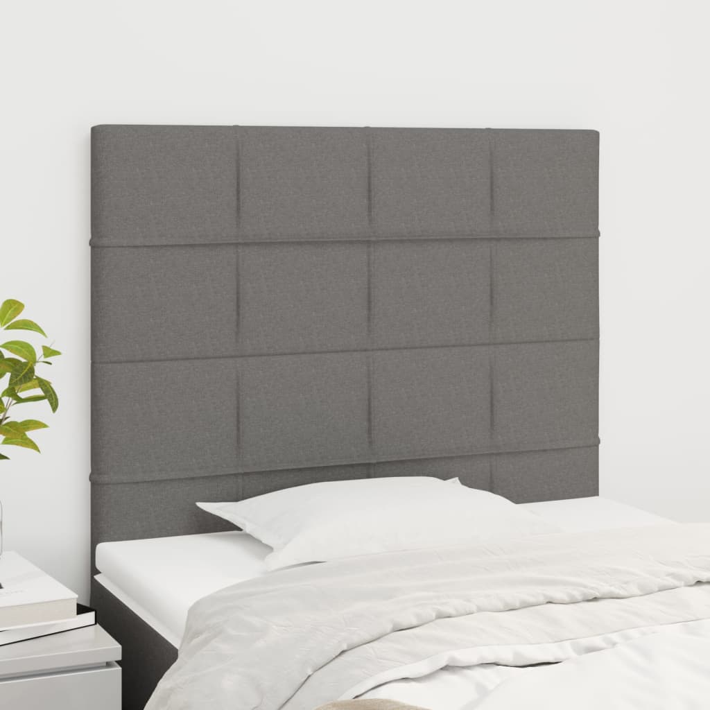 Hoofdborden 2 st 80x5x78/88 cm stof donkergrijs 1 80 cm Donkergrijs