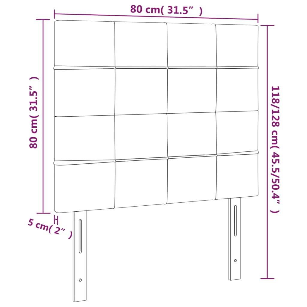 Hoofdborden 2 St 80X5X78/88 Cm Stof Blauw 80 cm Hoog