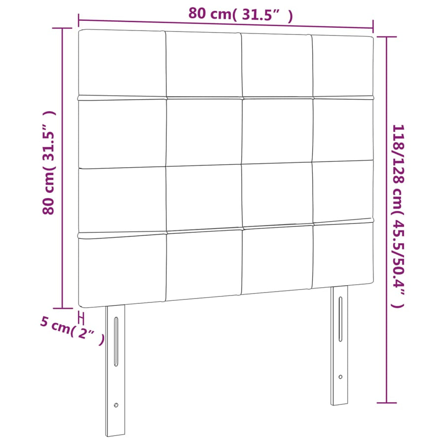 Hoofdborden 2 St 80X5X78/88 Cm Stof Blauw 80 cm Hoog