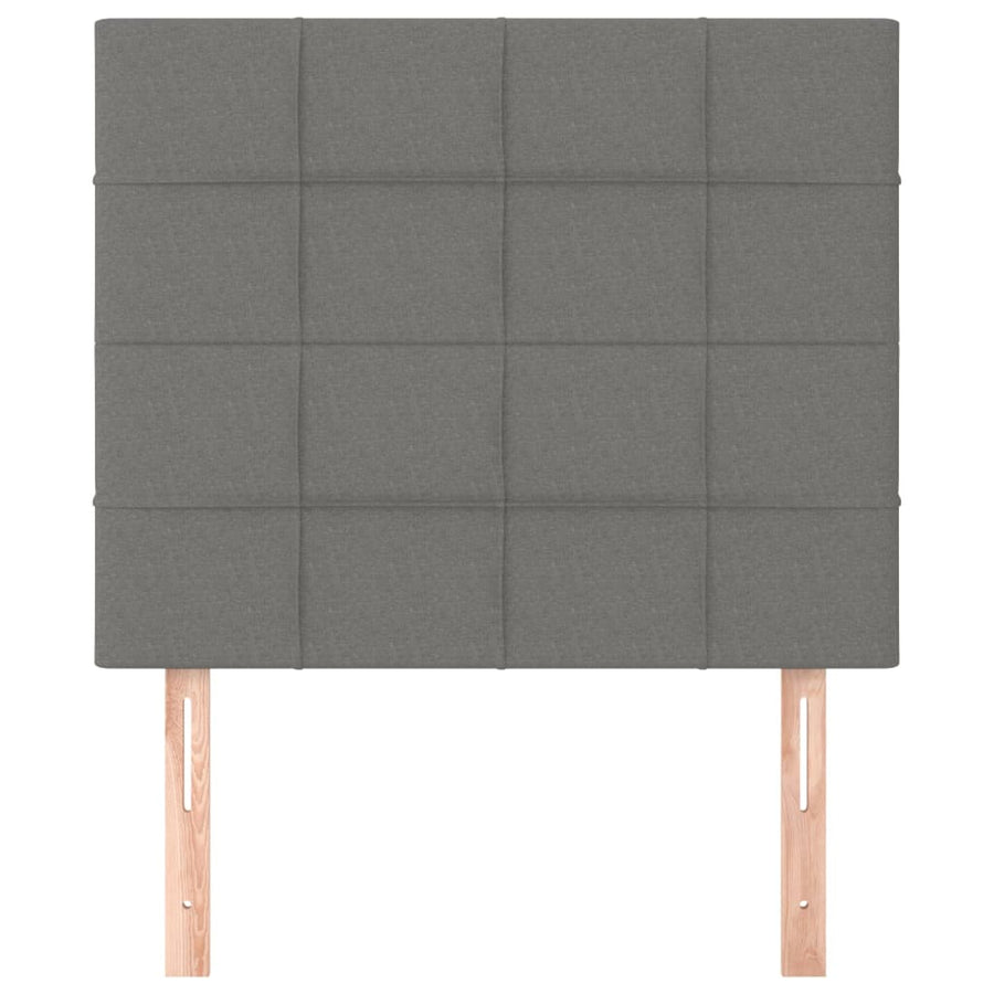 Hoofdborden 2 St 90X5X78/88 Cm Stof Donkergrijs 90 cm Hoog