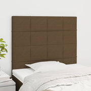 Hoofdbord 90x5x118/128 cm stof donkerbruin